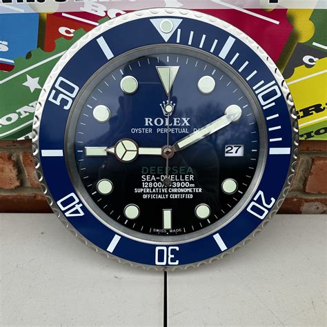 rolex golf clock for sale|rolex sea dweller wall clock.